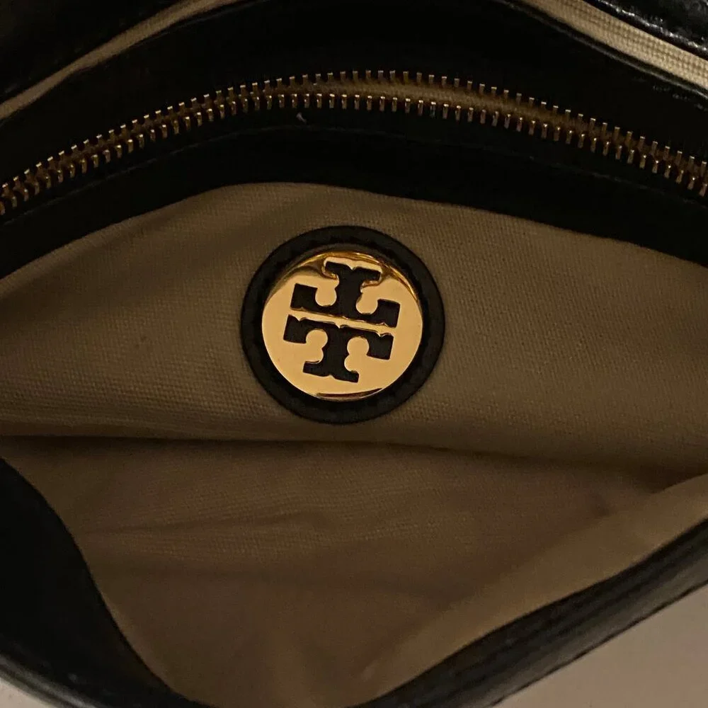 Tory Burch Black Logo Clutch Bag